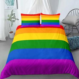 Bedding sets Rainbow Duvet Cover Set Colourful Glitter Rainbow Bedding Set for Kid Boy Girl Multicolor Comforter Cover Polyester Quilt Cover