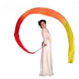 Stage Wear 400X45cm Light Weight Dance Streamer Real Silk Ribbon Dancer Wand Plus Size Professional Performance Show Props Fire