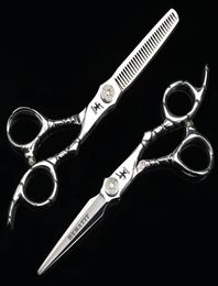 The latest style 6 inch hairdressing scissors hair salon barber senior 440C steel crocodile handle handle pattern steel7556795