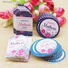 Labels Tags 50pc tag+50 ropes retangular Happy mothers day gifts label tag White paper round decoration hang label tag Q240217