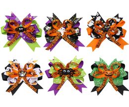 6 Styles Cute Girl Hair Bow Accessory Barrettes Ghost Pumpkin Cat Halloween Decoration Accessories kids Jewellery Cosplay Party Gift9471981