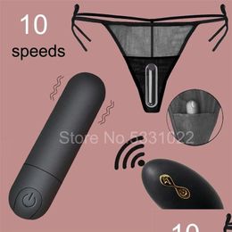 Other Health & Beauty Items Vibrators Vibrating Panties 10 Function Wireless Remote Control Rechargeable Vibrator Strap On Underwear F Dhvjz
