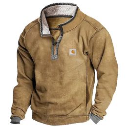 Mens Tactical Outdoor Polar Wool Sweatshirt Hunting Suit Warm Zipper Pullover Windproof Coat Hiking Sweater 240123