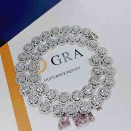 Fashion Hip Hop Jewelry Pass Diamond Tester Vvs Moissanite Iced Out Necklace Custom Men 925 Silver Cuban Link Chain FDIZ