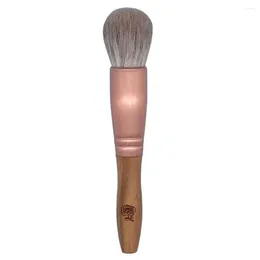 Makeup Brushes T02 Professional Handmade Brush Soft Blue Goat Hair Round Blush Blusher Green Sandalwood Handle Make Up