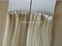 SUPER QUALITY Tape In Hair Extensions Indian Remy PU Hair Extension 60 613 100g 40pcs 16quot 18quot 20quot 22quot 24quo9998772