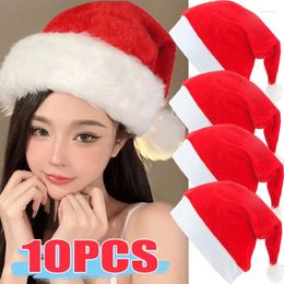 Berets 10PCS Christmas Hats Year Velvet Hat Adults Kids Decorations For Home Xmas Santa Claus Gifts Warm Winter Cap
