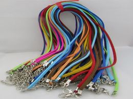 100pcslot Mixed Color Suede Leather Necklace Designer Adjustable Cord with Lobster Clasp Necklace for Diy Jewelry Charms Making F49637206