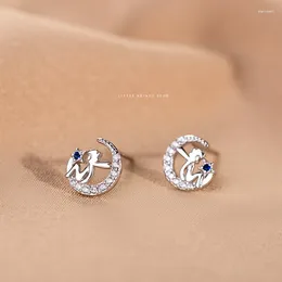 Stud Earrings VOQ Delicate Silver Color Moon Little Prince Women Gift Jewelry Korean