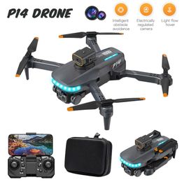 Drones New P14 Mini Drone Profesional 720P Camera Obstacle Avoidance Aerial Photography Optical flow Foldable Quadcopter Gifts Toys YQ240217