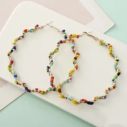 Hoop Earrings Bohemian Style Irregular Colourful Bead For Woman Girls Fashion Design Statement Party Jewellery Gifts