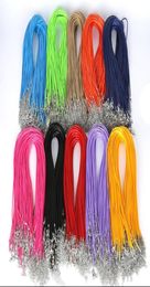12MM Wax Leather Rope Necklace 18quot Cord String Rope Wire Extender Lobster Clasp Chain Necklace Fashion DIY jewelry Find11626424669052