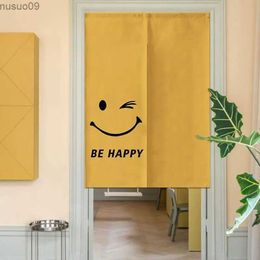 Curtain Nordic Ins Happy Face Yellow Door Curtain Home Decorations Hanging Curtains Kitchen Bathroom Partition Curtain Japanese Noren