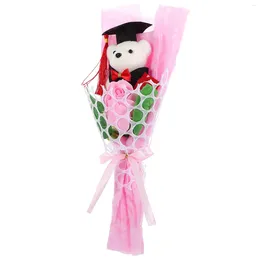 Decorative Flowers Bear Bouquet Ornament Chic Graduation Gift Figurine Graduates Accessories Gifts Banquet With The
