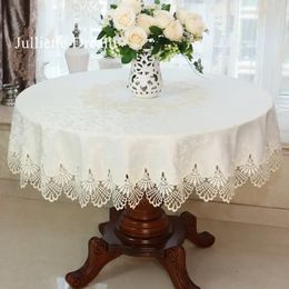 Lace Tablecloth Pastoral round tablecloth Dining table cloths Home Embroidery cover rose gold decoration house towel 240127