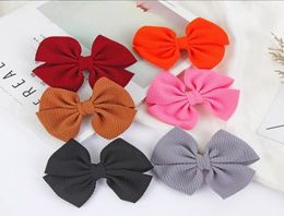 Baby Girls Hairclips Solid Bowknot Clip Ribbon Bow Hairpins Cute Barrette Newborn Po Shoot Hair Accessories 30 Colors3606655