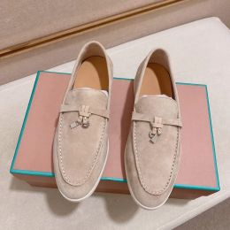 Klassische Loafer Loro Lässige Loafer Walker Wildleder-Loafer Bequeme Läufer Tricolor Boat Pink Designer-Luxus-Outdoor-Schuhe für Männer und Frauen 35-45