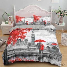 Bedding sets Landscape Oil Painting King Queen Duvet Cover Natural Scenery Flowers Bedding Set Adults City View 2/3pcs Polyester Quilt Cover