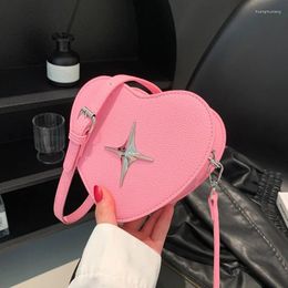 Evening Bags Women PU Leather Simple And Fashionable Crossbody Bag Japanese Star Love Solid Colour Large Capacity Shoulder Phone