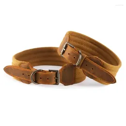 Dog Collars Collar Belt Adjustable Durable Leather With Metal Buckle For Small Medium Large Dogs German Shepard Buldog