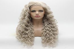 Iwona Hair Curly Long Grey Wig 1845031001 Half Hand Tied Heat Resistant Synthetic Lace Front Wig3510862