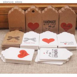 Labels Tags 5*3cm DIY Made with love wedding tag card scallop heart shape valentines days gift /crafts/bakery /candy tag label 100opc/lot Q240217
