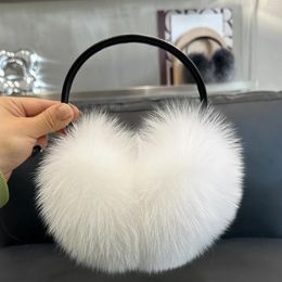 Berets Luxury Real Fur Earmuffs Natural Warm Earmuff Cute Oversized Fluffy Genuine Winter Ear Muffs