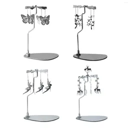 Candle Holders Rotating Holder Candlestick Stainless Steel Ornament Stand Romantic For Indoor Holiday Home Decor Gift