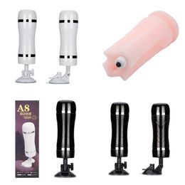 Second-generation Men Masturbators A8 Aircraft Cup Hands-free Electric Adult Masturbator Male Penis Exercise Toy Vibration