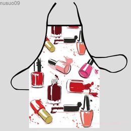 Aprons Fashion Design Nail Polish Apron Store For Women Gift Oxford Fabric Cleaning Pinafore Home Cooking Accessories Apron