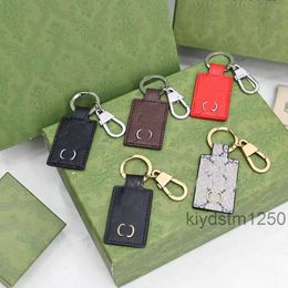 Ribbon Keychains Luxury Designer Keychain Lanyards Mens Metal Buckle Letter Printed Leather Car Key Chain Bag Charm Unisex Keyring Fashion Accessories 0M56