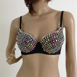 Women's Tanks Bras Women Nightclub Performance Clothing Beading Bra Camisole Sexy Backless Cropped Top Tank Tops Stage Costume Y3840