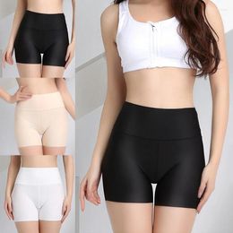 Women's Panties Women High Waist Ice Silk Seamless Safety Shorts Pants Anti Emptied Boyshorts Solid Colour Girls Slimming Underwear