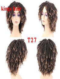 6 Inch Dreadlock Curly Wig Short Natural Black 1b 30 Ombre Brown For Black White Women and Men Afro Curly Synthetic Wig4137309