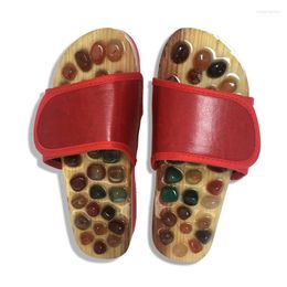 Slippers Natural Agate Stone Foot Massage Men And Women Soles Acupuncture Points Home Sandals Health Care Pedicure Shoes J