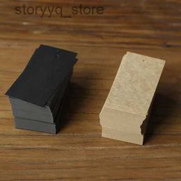 Labels Tags 9X5CMBlank black cardboard kraft paper tag clothing label DIY bookmark hand-painted message card Q240217