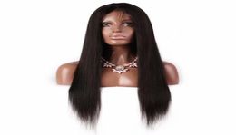 OC901 Avrupa ve Amerika Peruk Siyah Uzun Düz Saç Ön Dantel Kaput Gerçek Saç Boyanabilir Çin Saç Desteği Tüm4282932