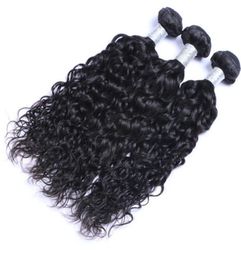 Brazilian Water Wave Human Hair 3 Bundles Human Hair Weaves Hair Weft With Factory Natural Black88935358494553