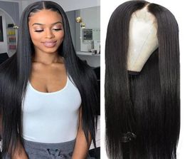 Transparent 4x4 Lace Closure Human Hair Wig PrePlucked Human Hair Wigs Lace Wig Brazilian Peruvian Indian Hair Straight Body Wave6291057