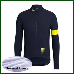 Pro Team RAPHA Cycling Jersey Mens Thermal Fleece Long Sleeve Mountain Bike Shirt Road Bicycle Tops Sports Uniform Racing Clothing2637