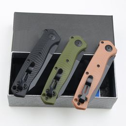 High Quality BM 8551BK AUTO Tactical Knife S35VN Black Titanium Coating Blade CNC GRN Handle Outdoor Camping Hiking EDC Pocket Knives with Retail Box