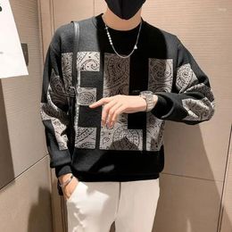 Men's Sweaters Knit Sweater Male Graphic Pullovers Letter Clothing Black Spring Autumn Thick Winter Cigaret Mode Elegant Designer Luxury