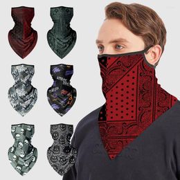 Bandanas High-quality Breathable Silk Face Scarf Balaclava Earloop Neck Cover Outdoor Sports Windproof Dust Bandana Cycling Headwear