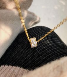 Personality 14K Gold Pendant Necklaces Fashion Full Zircon Women Chain Night Club Party Simple Necklace for Gift4515803