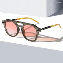 Sunglasses Designer Double Bridge Pilot Women For Men Trendy Clear Sun Glasses Optical Frame Vintage Punk Shades