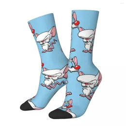 Men's Socks Hip Hop Vintage When I Rule The World Crazy Compression Unisex Pinky And Brain TV Pattern Printed Crew Sock