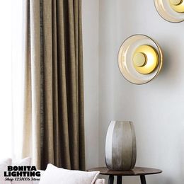 Wall Lamp Bedside Corridor Store Entrance Sconce Light Circular Glass R Eclipse Amber Bowl Atmosphere Modern