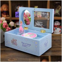 Jewelry Pouches, Bags Jewelry Pouches 2022 Musical Jewellery Box Toys Rec Display Boite Cadeaux Pink Music Kids Romantic Dancers Sweet Dhgwy