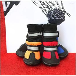 Dog Apparel Husky Boots Warm Winter Protectors Waterproof Dogs 4pcs/set Large For Anti-slip Shoe Black Shoes