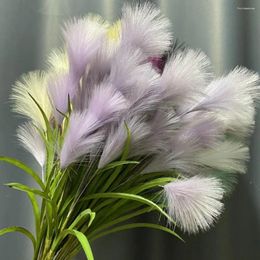 Decorative Flowers Pampas Grass Artificial Bohemian Style Realistic Non-fading Fluffy Simulation Faux Arrangements For Wedding Home